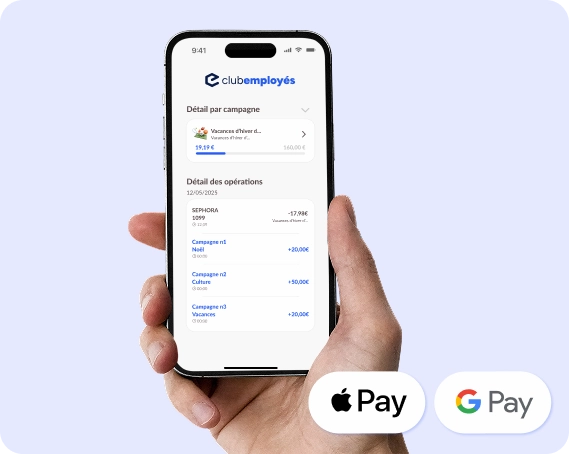 carte club employés paiement en ligne google et apple pay